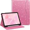 FINTIE Custodia per iPad (A16) 11a generazione 11 pollici (2025), iPad 10a generazione 10,9 pollici (2022), visualizzazione multi-angolo supporto copertura w/matita e tasca, auto sleep/wake, rosa