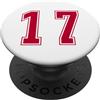 Uniform Number Sports Red DESIGN SUL DAV Rosso Numero 17 Uniforme Numerata Squadra Sportivo PopSockets PopGrip Adesivo