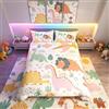 Homemissing Set Biancheria da Letto Bambini Motivi Dinosauri Animali Selvatici Traspirante Singolo