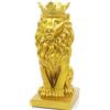 H&W Statua del Leone,Sculture di Resina per gli Uomini,Figurine del Leone Della Corona D'oro,Statua D'arte da Collezione per la Casa,L'ufficio,il Soggiorno,la Libreria,il Tavolo e la Scrivania