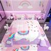 Loussiesd Set di biancheria da letto carino lama cartone animato lama alpaca piumino inserto/trapunta per bambini ragazzi ragazze bambino kawaii pecora piumino set di piumone animale 135x200cm