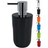Spirella, Elegante e Pratico Dispenser di Sapone Liquido per Bagno o Cucina, capacità 300 ml, Dimensioni compatte 7,5 x 7,5 x 16,5 cm, Nero