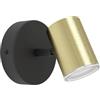 Eglo Lampada da parete Consuma 1, illuminazione bagno con faretti orientabili, luce da camera in metallo nero e ottone, sistema di luce bagno con attacco GU10, IP44