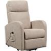 POLTRONE ITALIA Poltrona Relax Elettrica 2 motori, reclinazione indipendente schienale pediera seduta indeformabile elevabile alzapersona anziani disabili Beige