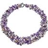 Bling Jewelry Grande Chunky Viola Ametista Rosa Quarzo Nero Onice Blu Lapis Verde Rosa Quarzo Blu Rosso Turchese Gemstone Chips Cluster Multi Strand Dichiarazione Bib Collare Collana Per Donne