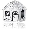 LSxAB Charm a forma di casa della famiglia felice, compatibile con braccialetti Pandora, 4.8mm-5.0mm, Rame, Non pietra preziosa