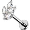 Jewseen Orecchini a perno per cartilagine G23 titanio Flatback Foglie Helix Orecchini CZ Trago Piercing Gioielli Internamente Filettato Anello Labbra
