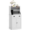 HOMCOM Mobile armadio microonde per cucina con spazio aperto 1 cassetto e armadio 2 porte 61 x 35 x 125,4 cm bianco