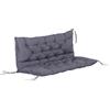 Outsunny Cuscino da Giardino 2 Posti per Sedute da Esterno con Schienale e 6 Lacci, Cuscino da Esterno Imbottito in Cotone e Poliestere, per Divani Dondoli Panche, 132x110x10 cm, Grigio Scuro | Aosom Italy