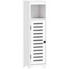 HOMCOM Mobile da bagno, armadio da bagno 4 livelli porta a persiana, mensola aperta, 22x20x75cm, bianco | Aosom Italy