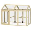 PawHut Recinto per Galline all'Aperto in Legno con Porte Multiple e Rete in Metallo, 140x88.5x106 cm, color Legno | Aosom Italy
