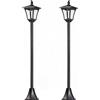 Outsunny Set 2 Lampioncini Solari da Esterno Impermeabili IP44, 18x18x160cm, Nero | Aosom Italy