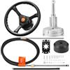 VEVOR Kit timoneria idraulica fuoribordo con cavo da 3,96 m SS13713 e volante da 34,3 cm, sistema di timoneria idraulica marina, accessori per barche da viaggio