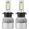 Akozon Coppia di lampadine per fari a LED H7 LED 36W 8000LM Kit di conversione per fari Lampadine 9-32V impermeabili per auto con fari bassi alti 6000K Argento universale