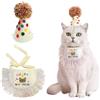 ROHOME Set di decorazioni per feste di compleanno con gatto, bandana e cappello da festa, graziose nappe, sciarpa e cappello di compleanno