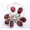 5.80 GM 925 Argento Sterling Massiccio Naturale Granato Taglio Gemma Anello 6.1