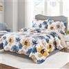 HoneiLife Set copripiumino king size - 3 pezzi trapunte in microfibra reversibile copriletto patchwork copriletto floreale set di biancheria da letto per tutte le stagioni - pittura a spruzzo di