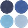 VILLA D'ESTE HOME TIVOLI Tovaglietta Tonda con Frange Shades of Ocean Set 4 Pezzi 38cm
