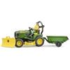 Bruder Trattorino Tosaerba John Deere bworld con Rimorchio 62104 di Bruder