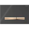 Geberit Placca Geberit Sigma50 Square Nero / Oro Rosso Doppio Tasto | 115.670.DW.2 Nero