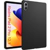 GIOPUEY Cover per Xiaomi Redmi Pad 2 Pro 12.1 2025, Guscio posteriore in TPU morbido, Ultra-sottile, Anti-vibrazione e anti-scivolo - Nero