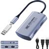 Guermok 4K 60FPS & 1080P 240FPS HDMI Capture Card for Streaming, USB 3.0 to USB-C/A, 4K60 Passthrough, 3.5mm Audio in and Mic Out, Works with Switch 2/1, PS, Quest 3, Pad, Mac, PC