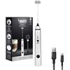 Bialetti Whipper, Regolabile su 3 Livelli, Doppia Frusta, Ricarica USB, Acciaio Inossidabile