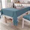 PETTI Artigiani Italiani - Tovaglia da Tavola Elegante di Cotone Rettangolare, per Tavolo Cucina, Soggiorno, con Balza in Pizzo Sangallo e Fiocchi, Tinta Unita, X12 Posti (140x240 cm) Avion