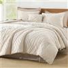Litanika Set di biancheria da letto matrimoniale, beige, leggero, soffice, set di biancheria da letto per letto, 3 pezzi, alternativa in piuma color crema, idea regalo (200 x 228 cm, 1 piumino e 2