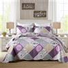HoneiLife Set copripiumino king size - 3 pezzi in microfibra trapunte reversibili copriletto patchwork copriletto floreale set di biancheria da letto per tutte le stagioni - tarda primavera, king size