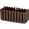 Prosperplast Boardee Fencycase DDEF400W-R222 Balconiera balcone box con Sospensione Sistema di Irrigazione Fioriera (Marrone, 380 mm)