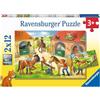 Ravensburger Puzzle per bambini Ravensburger - 05178 Vacanze in un allevamento di cavalli - puzzle per bambini dai 3 anni in su, con 2x12 pezzi