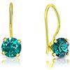 DTPsilver Orecchini Donna Oro Giallo - Orecchini Verde Smeraldo Placcati Oro con Cristalli Punto Luce - Orecchini Punti Luce - Orecchini Donna Verdi - Orecchini Pendenti Oro - Orecchini Verdi Donna