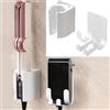 Taoricen Staffa di stoccaggio + Supporto del cavo di alimentazione per Dyson Airstrait HT01 / Airwrap, Alluminio Staffetta da parete, senza fori Multifunzione Staffa Base