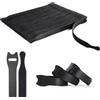 OneLeaf 110 fascette per cavi richiudibili, 12 × 200 mm, multifunzionali, fascette in velcro, regolabili, adatte per casa, uffici e grandi data center