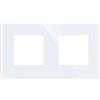 fuchswerk 2 cornici in vetro per interruttore di corrente, Schuko, presa singola da parete, 86 x 86 mm, standard UE, colore bianco, 2 pezzi