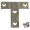 Zernnis Staffe angolari per connettori angolari (spessore 1 mm), in acciaio inox, a forma di T, con viti, 30 pezzi, 50 x 50 mm