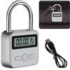 Aoreun Smart Time Lock, Blocco timer in metallo con display LCD, lucchetto timer ricaricabile USB, Blocco tempo massimo 99 ore Viaggio Timer Elettronico Lucchetto di Sicurezza (argento)