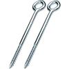 Aerzetix - C58289 - Set di 2 ganci a vite con occhiello anello Ø12x190mm per ponteggio tubolare - rete legno - fissaggio a parete - in acciaio - colore argento