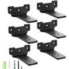 Yeabett - Set di 6 supporti per mensole da 10 cm, in metallo con viti, portata 70 kg, colore: Nero