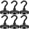 Wukong 6 Pezzi Ganci Magnetici Potente, 36mm Calamita Neodimio Ganci Altalena, 45KG(100LB) Calamite Piccole Rotonde, Gancio Magnetico per Cucina, Magazzino e Esterno