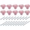 QUARKZMAN Maniglie Per Cassetti In Ceramica, 10 Pezzi Maniglie Per Cassetti A Forma Di Cuore Rosa, 36mm/1.42 Maniglie Per Cassetto Con Viti Per Vanità, Camera Da Letto, Armadio, Credenza