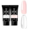 ROSALIND Gel Ricostruzione Unghie 60ml*2, Trasparente Rosa UV LED Poligel | Gel Quick Extension Unghie per Professionale e Principiante