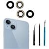 Dakexiong Fotocamera Posteriore Vetro Lente di Ricambio per iPhone 14 e 14 Plus con Adesivo Preinstallato e Kit di Strumenti di Riparazione