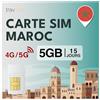 travSIM SIM Marocco di travSIM - 05GB 4G/LTE, 15 giorni - Solo dati prepagati per smartphone sbloccati, senza costi di roaming