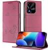 XINYEXIN Custodia per Honor X5C Plus, Cover a Libro in Pelle PU con Blocco RFID, Slot per Carte, Supporto, Protezione Completa Antiurto - Rosso