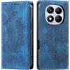 CASEONJAN Cover per Xiaomi Redmi Note 14 Pro 4G, Pelle PU Custodia a portafoglio con scomparti per Slot Schede, Antiurto Flip Caso Cover per Redmi Note 14 Pro 4G (Vintage Blu)