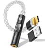 MoKo Adattatore Audio da USB C a 3,5 mm - Doppio Chip CX31993 MAX97220 DAC e Amplificatore HiFi, Adattatore da Tipo C a Jack Aux da 3,5 mm per Cuffie per Android iPhone iPad Mac Switch PS5, Nero