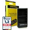 PATONA Caricabatteria doppio USB per Olympus BLS-1 BLS-5 BLS-50 - per OM-D E-M10 Mark II-IV, PEN E-PL2-E-PL9, E-P3, PM1 PM2, Stylus 1, E-450 - carica 2 batterie insieme, compatto da viaggio