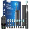 Coulax Pro Spazzolino elettrico sonico per adulti con stazione di ricarica wireless e 8 testine, 5 modalità, spazzolino sonico con custodia da viaggio, timer per spazzolatura